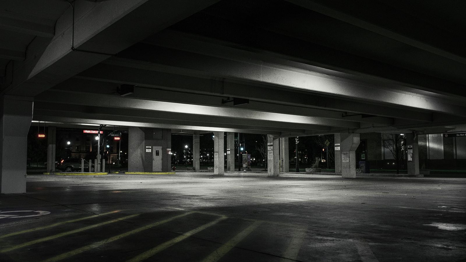 an empty car park