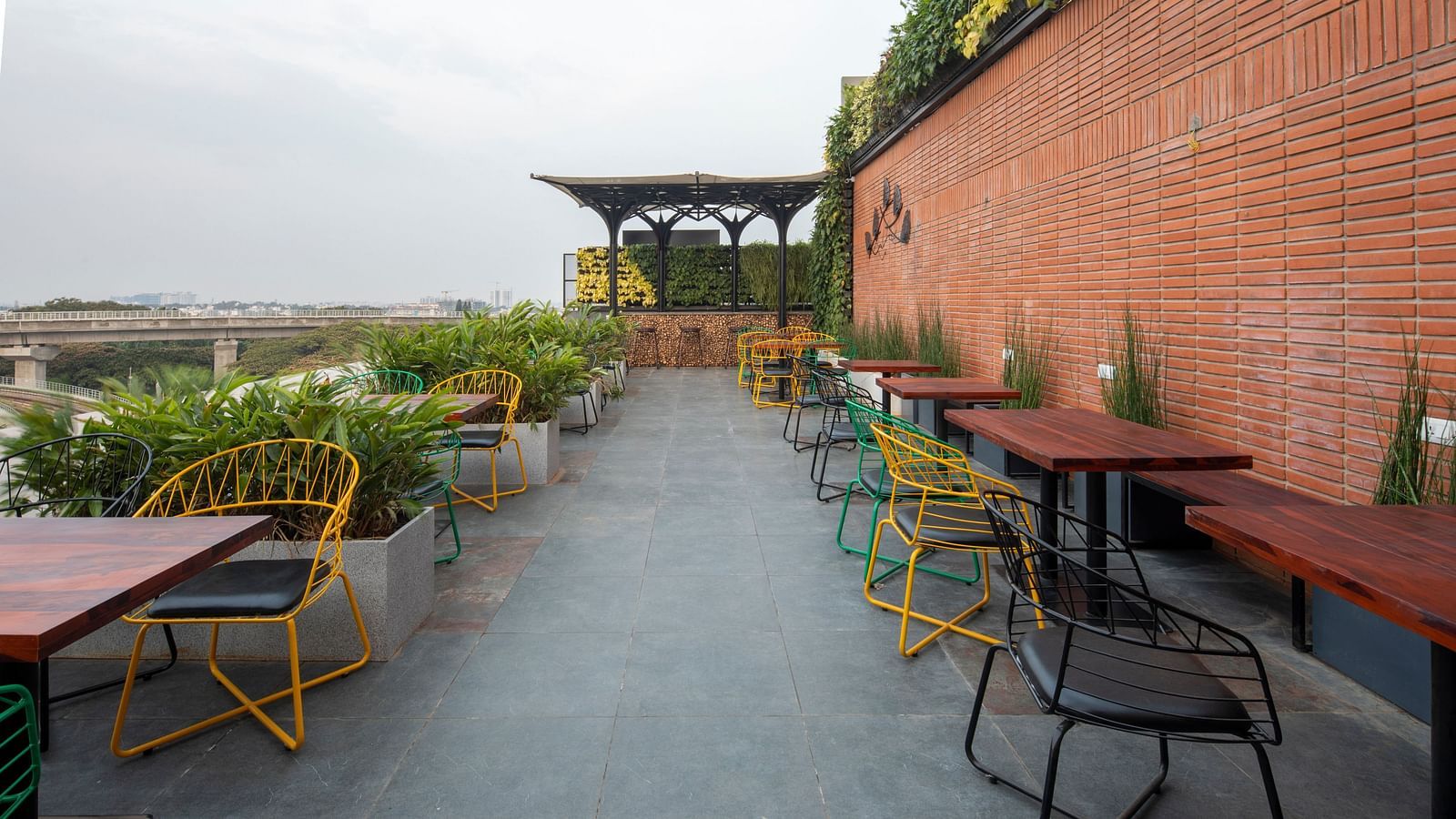 Outdoor Seating at Roastopolis Restaurant in Le Foliage by TGI, Bangalore 