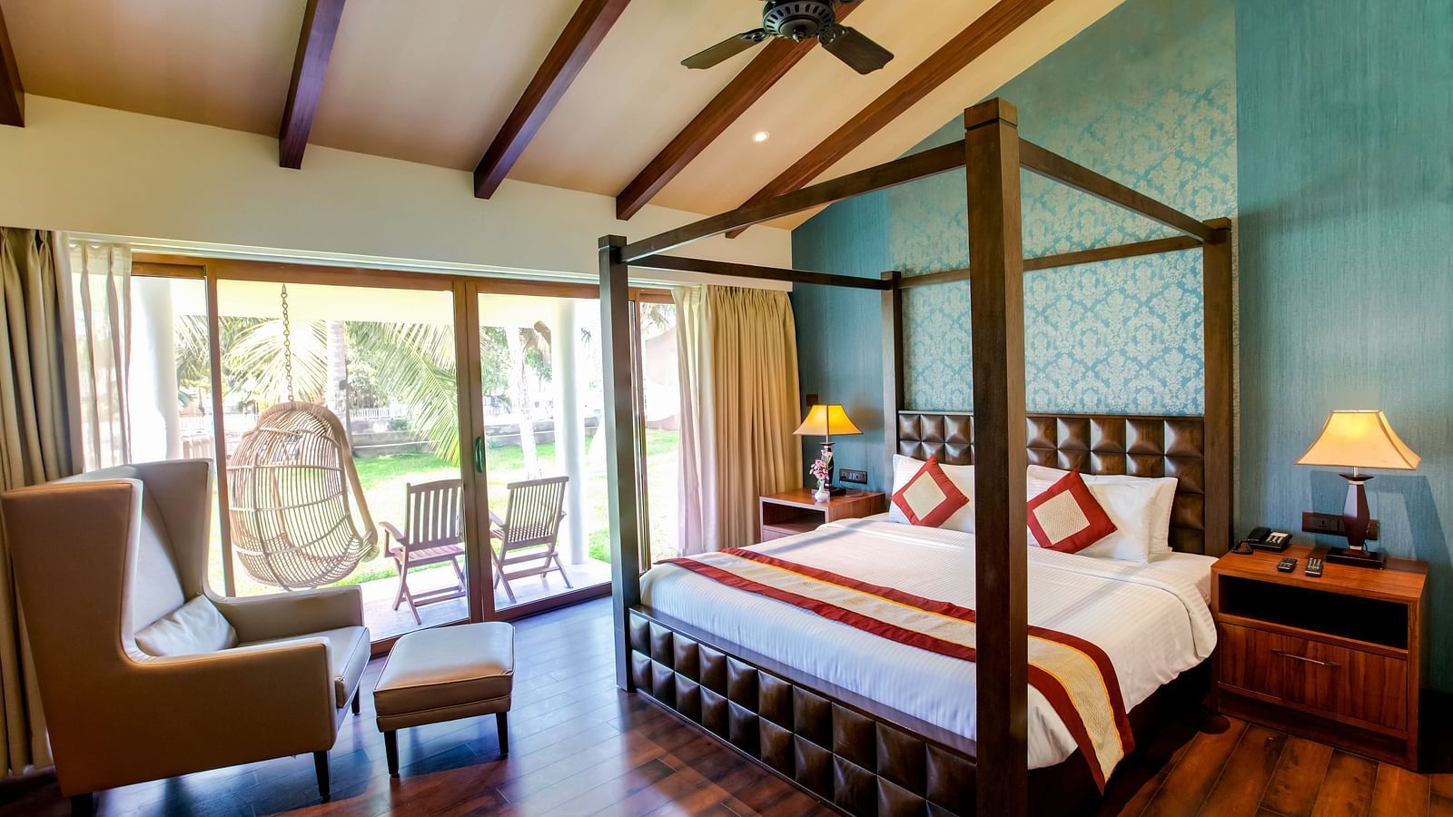 SUITES with a wooden bed and lounge at MGM Beach Resorts 
