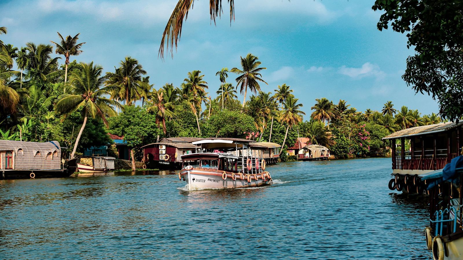 elegant boathouse in Kumarakom captured during the day