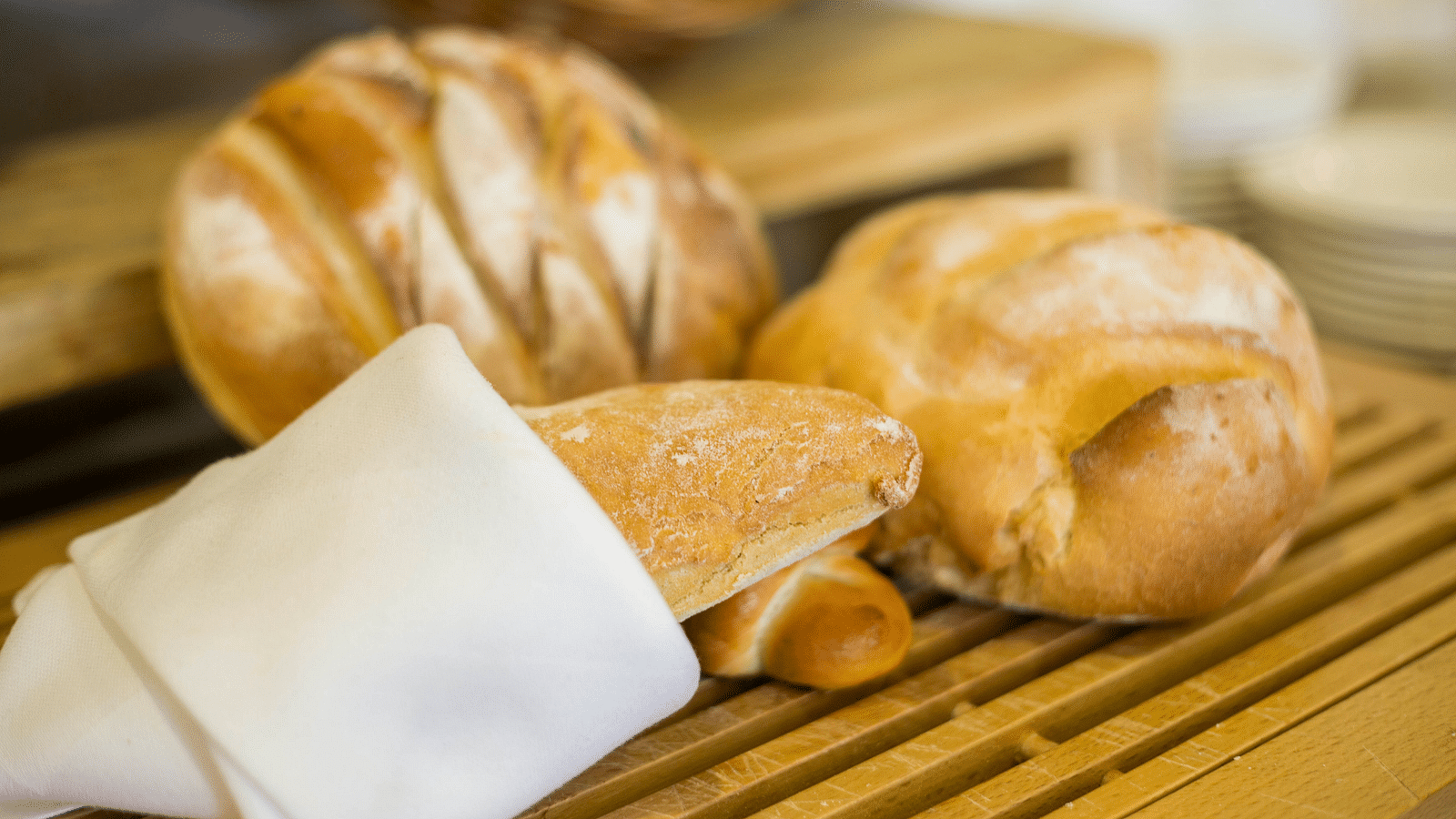 freshly baked bread displayed on the counter - restaurant in Lonavala