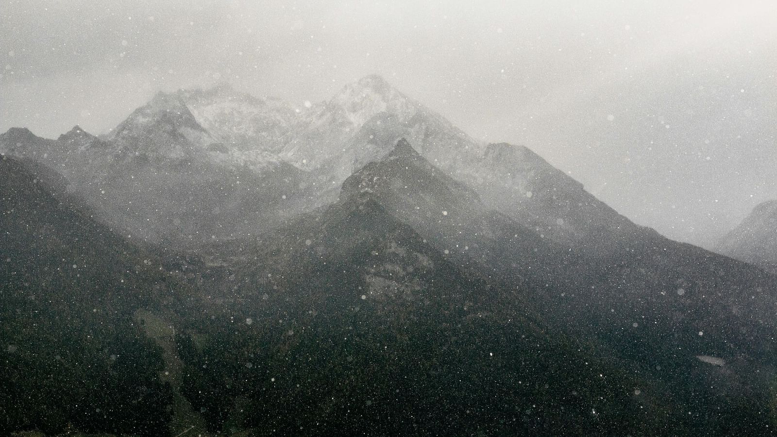 Scenic view of the mountains during snow.