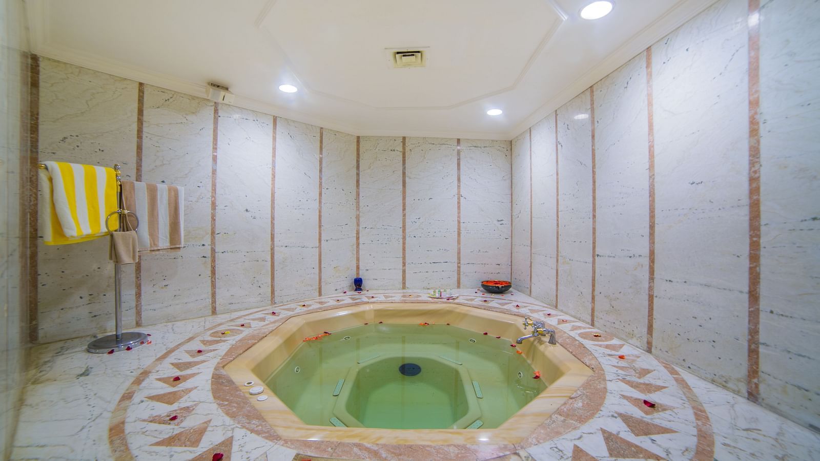 Jacuzzi area of the health club and spa at Sitara Luxury Hotel in Hyderabad near Ramoji Film City