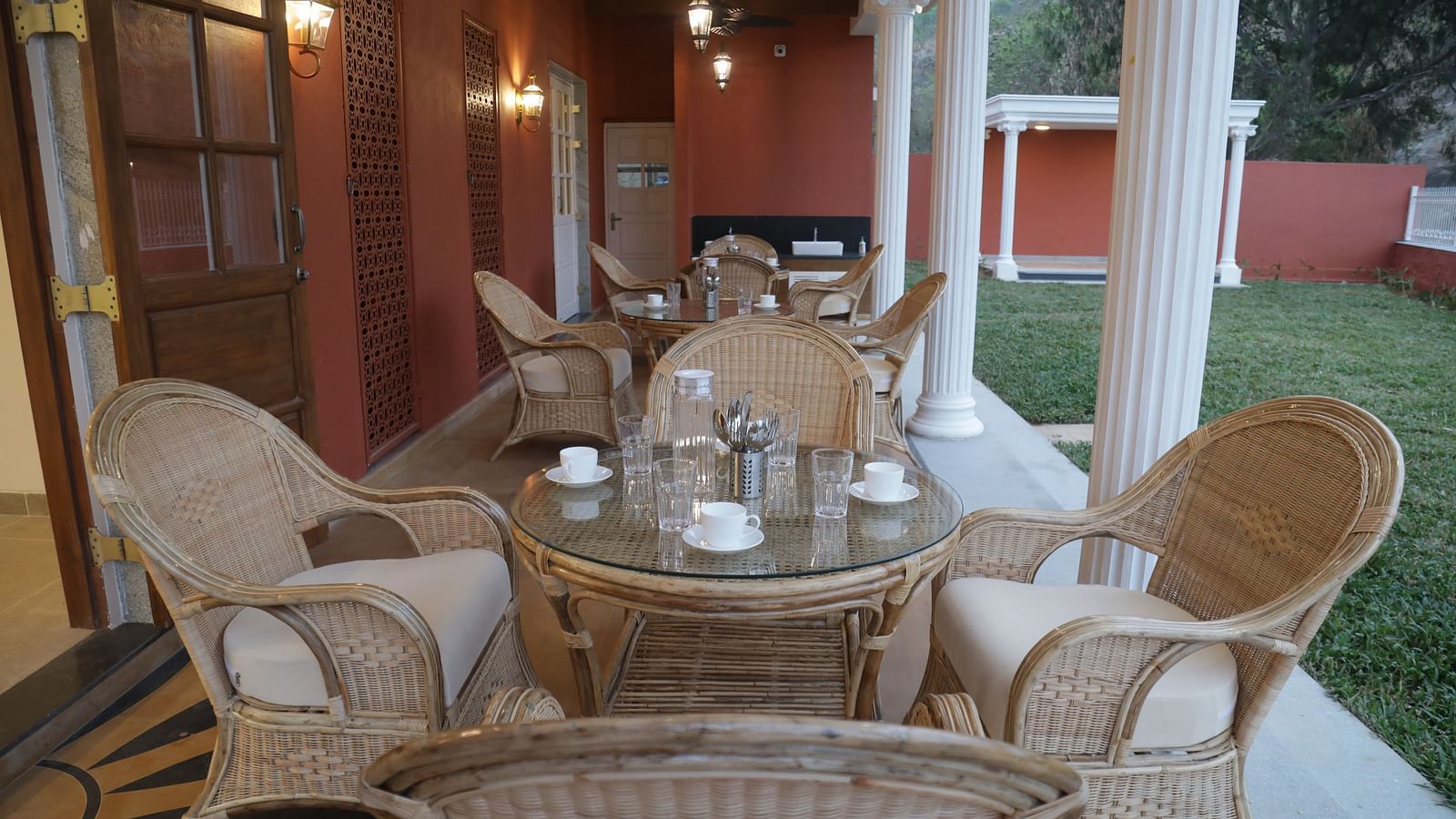 outdoor seating area of Hill View Garden at Summer House, Nandi Hills