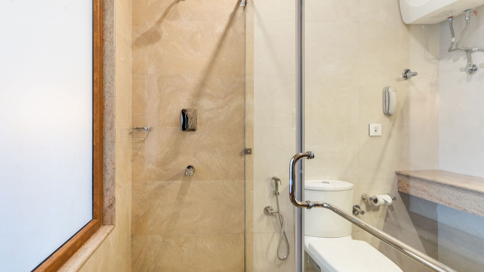 Shower cubicle in a room at Summit Alpine Abode