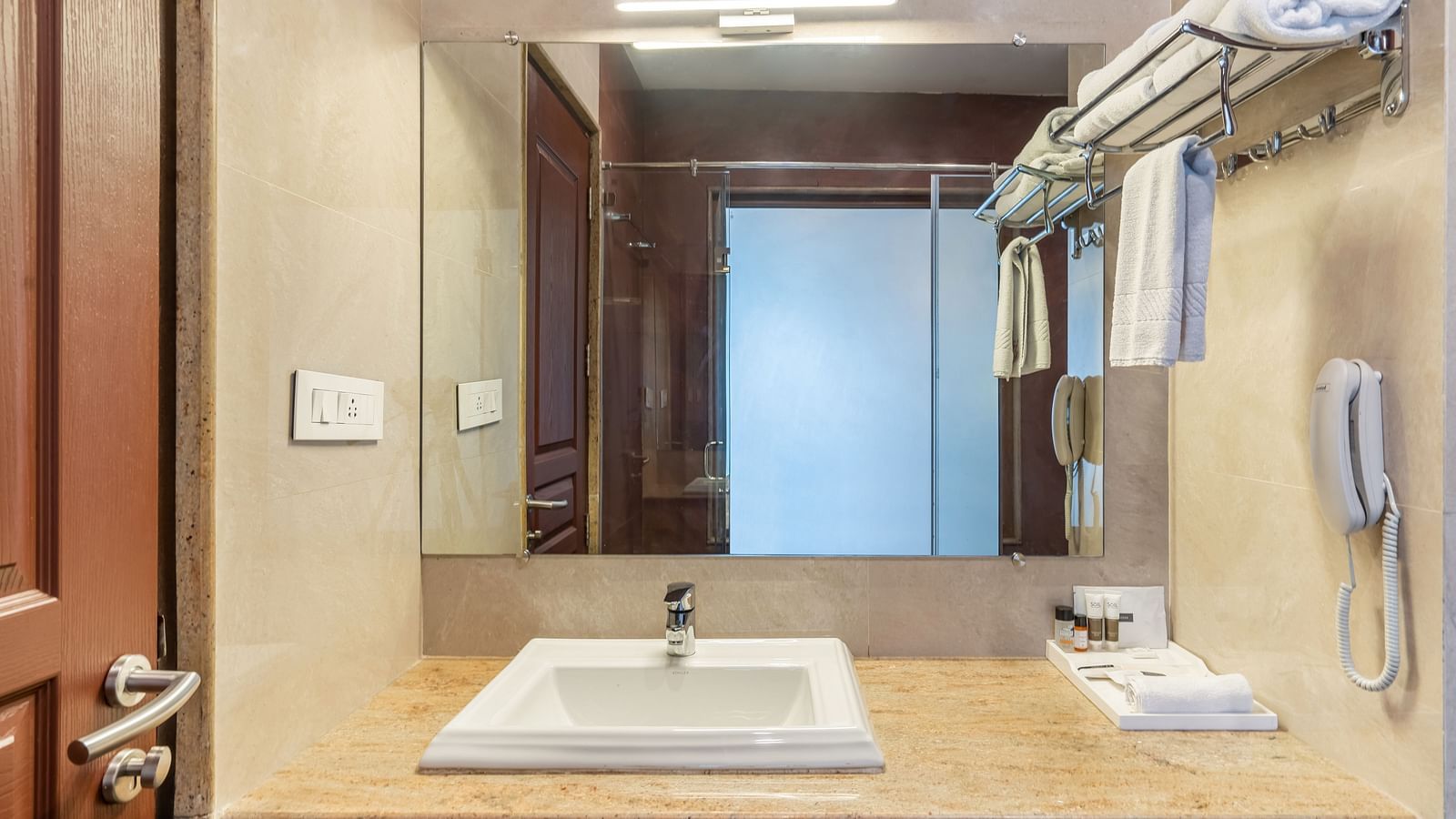Vanity area of a room at Summit Alpine Abode