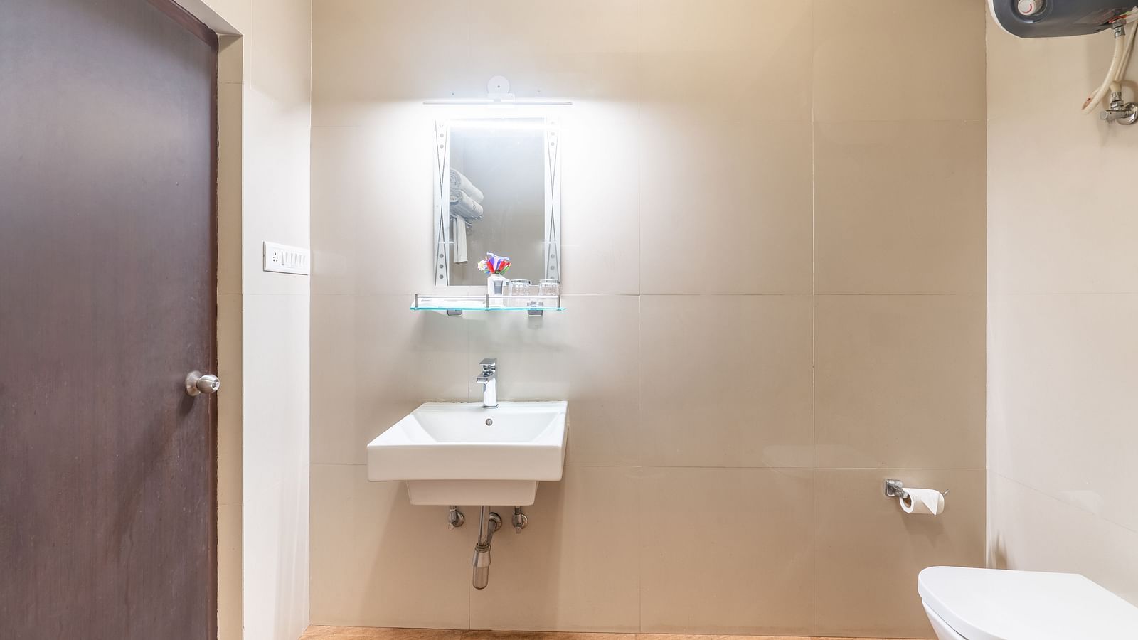vanity area of deluxe room at Summit Lillium Hotel & Spa, Kalimpong