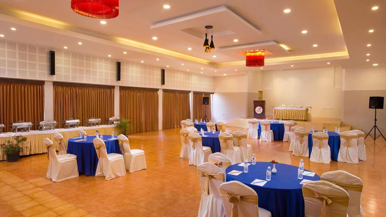 Seating arrangement in the banquet hall at TGI Star Holiday Resort