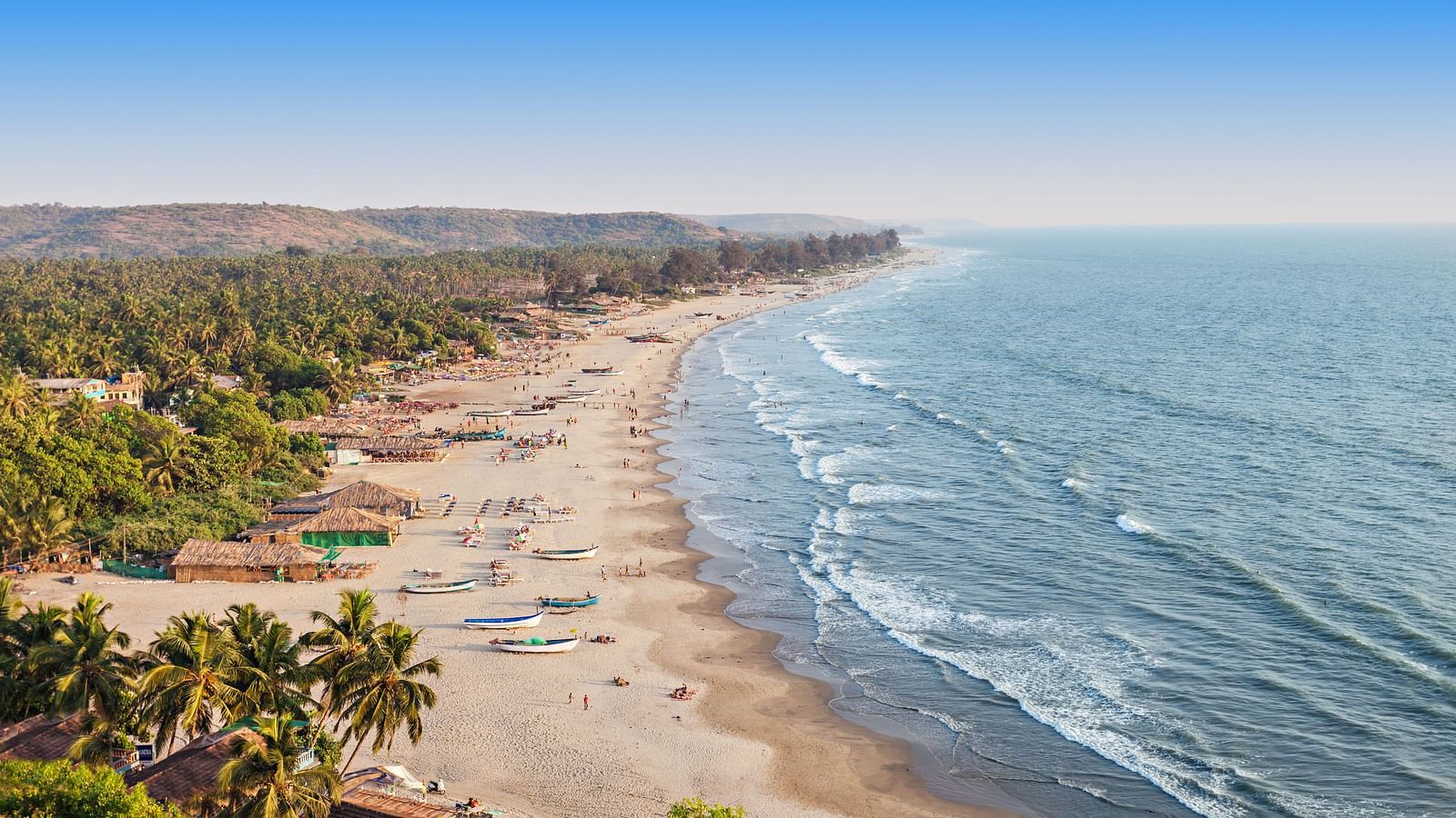 Arambol Beach in Goa Featuring the water crashing the shore and lush greenery of tropical trees