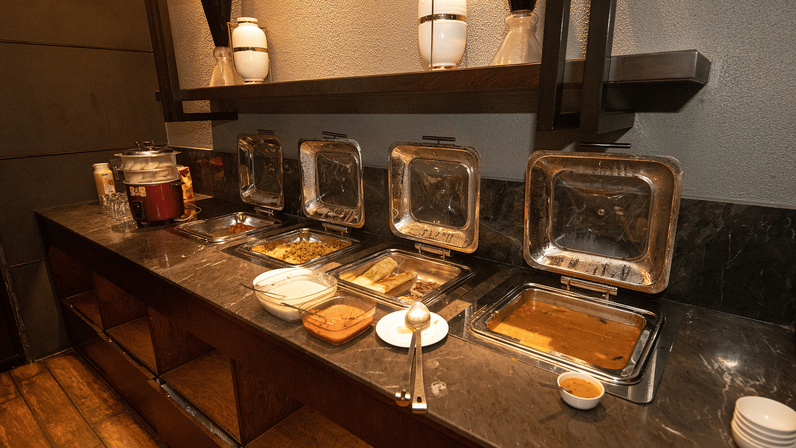 Buffet area inside Amrapali restaurant - The Cindrella Hotel, Siliguri