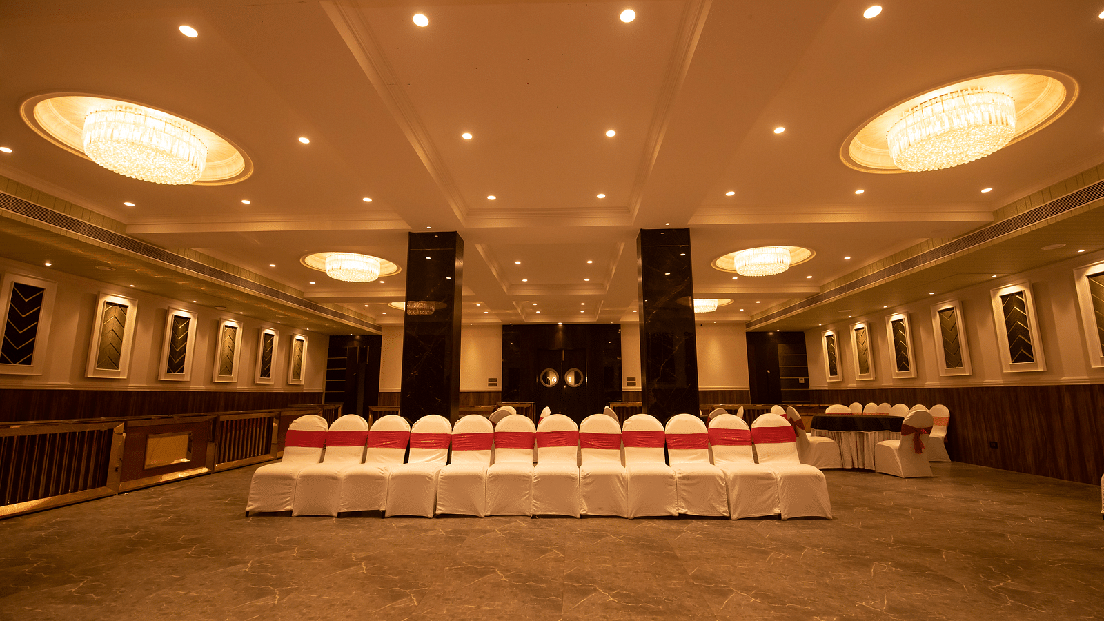 Seating arrangements inside Concorde hall - The Cindrella Hotel, Siliguri