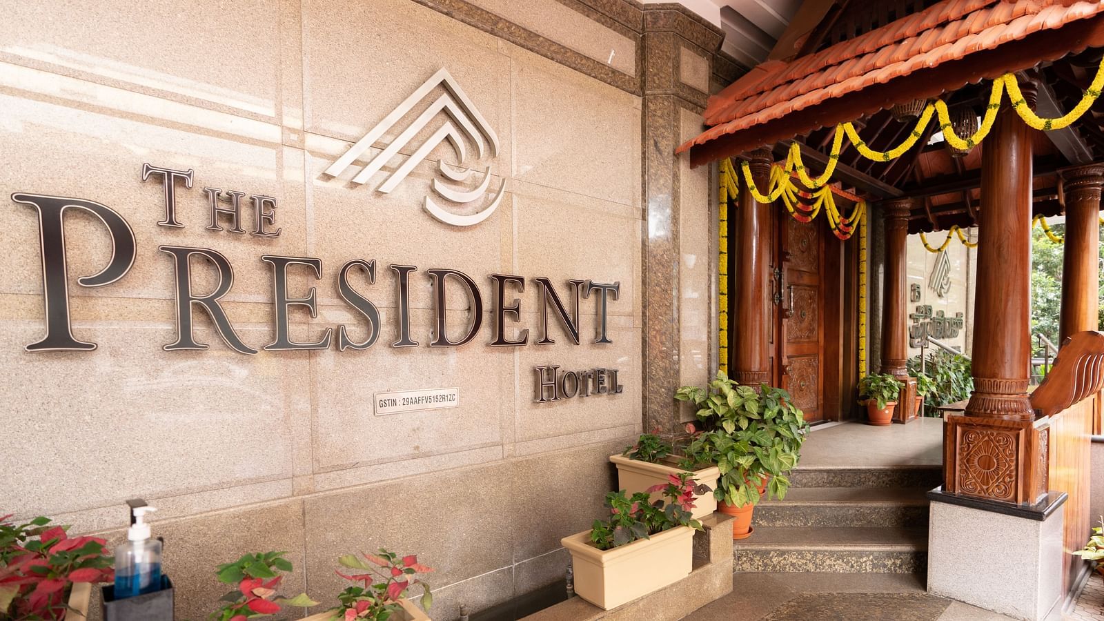 Entrace area of The President Hotel Jayanagar, Bangalore.