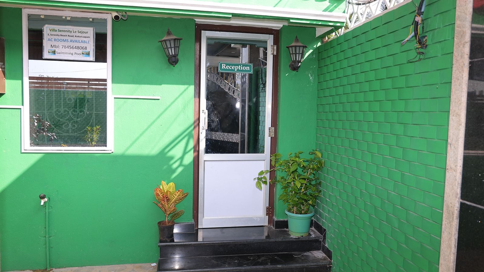 Image of the entrance of the reception area at Villa Serenity Le Sejour, Pondicherry.