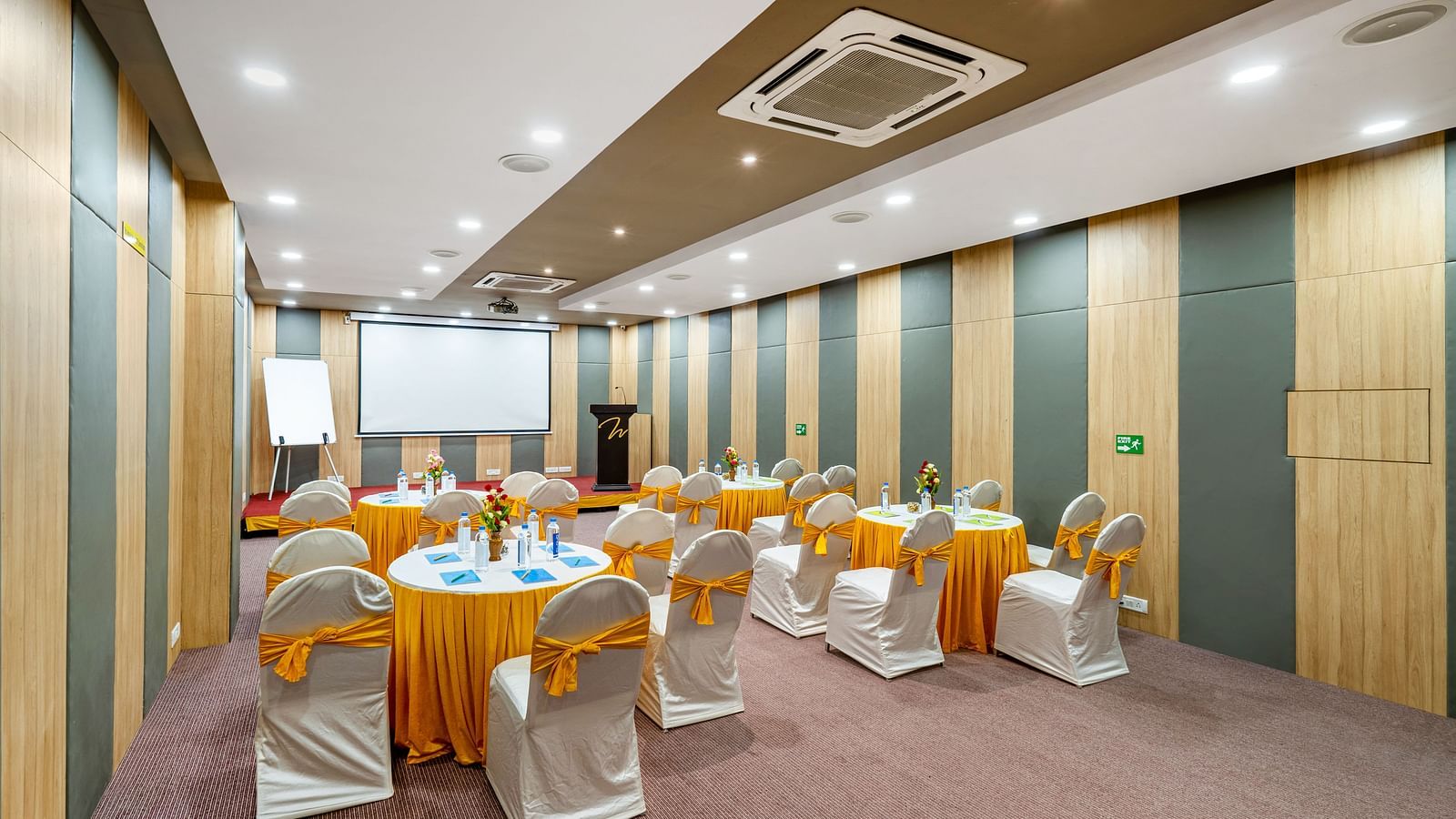 A back view of conference hall at Westside Hotel Hitech City