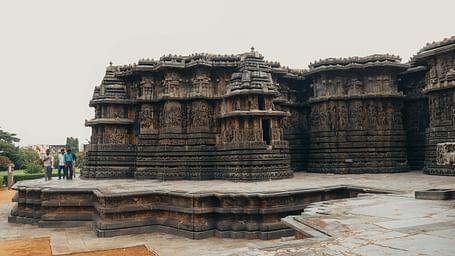An image of Halebidu temple, a UNESCO World Heritage Site which has intricate and complex design.