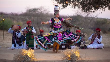 Artisans performing the local dance form