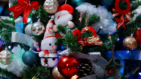 A tree decorated with christmas ornaments.