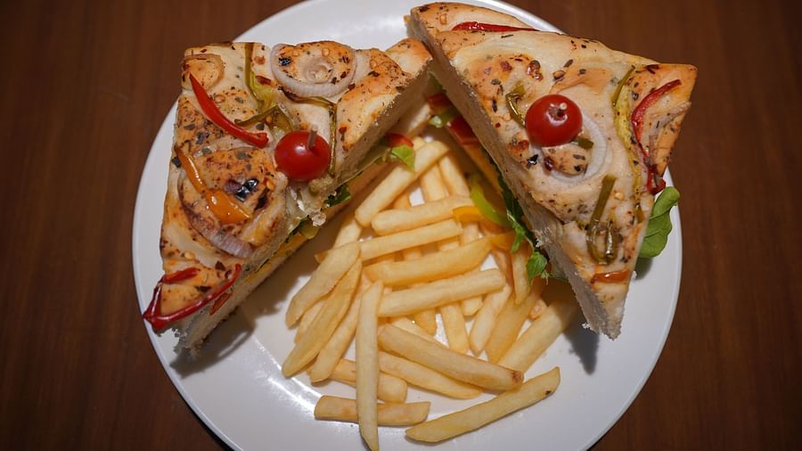 An image of club sandwiches and fries - Argo By Trance, Goa