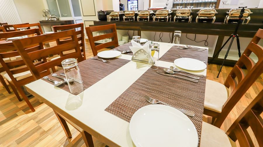 dining setting at a restaurant at Banari Regency by Summit, Namchi