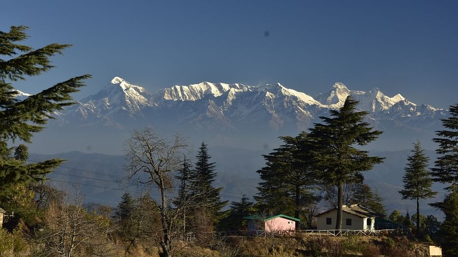 A distant view of snow-capped mountains - BluSalzz Escapade - Anant Rasa Resort
