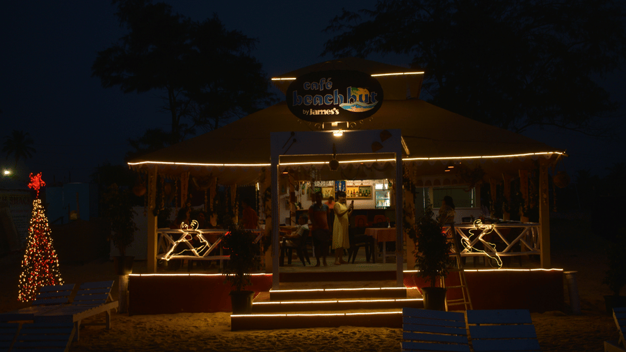 entrance to the cafe in south goa in monsoon - Caravela Beach Resort Goa