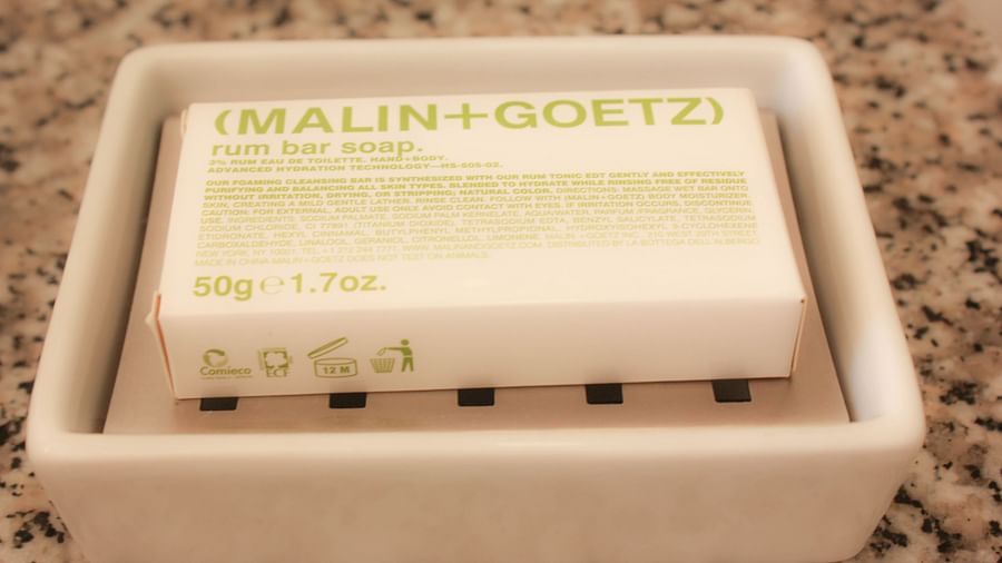 a soap bar on a soap case.