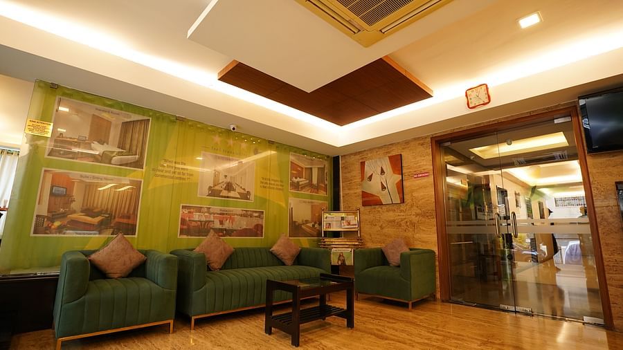 an image of a lobby with sofas and air-conditioner at  City Centre Residency, Bangalore