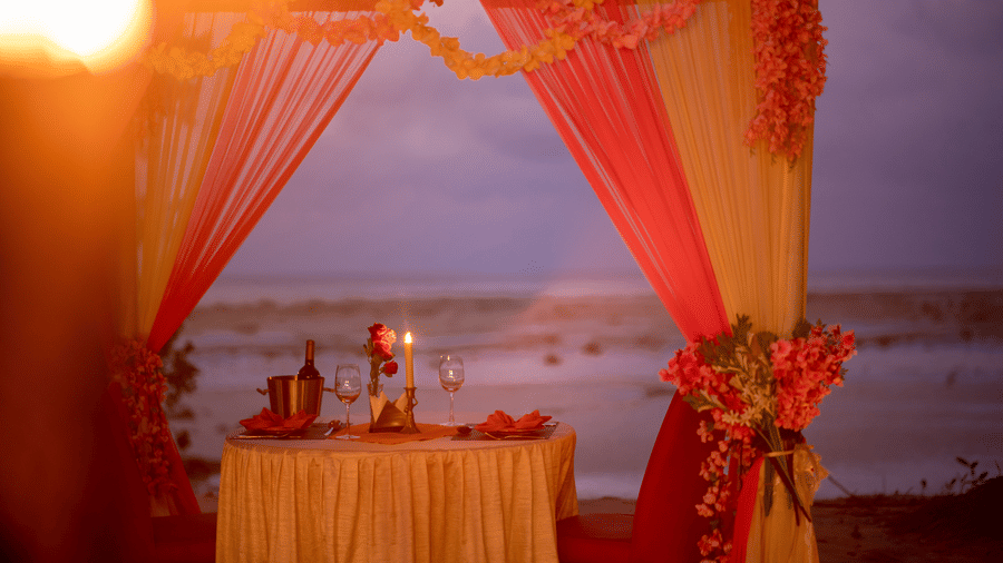 Open dining area with romantic decors Signage of Coral Reef at Coral Reef Hotel & Resort