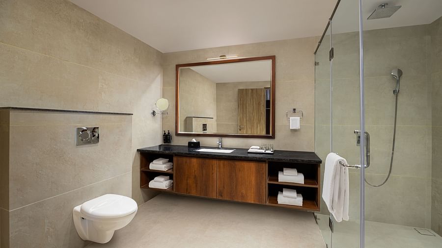 Vanity area of Presidential Suite Room at Essentia Luxury Resort & Spa, Udaipur.
