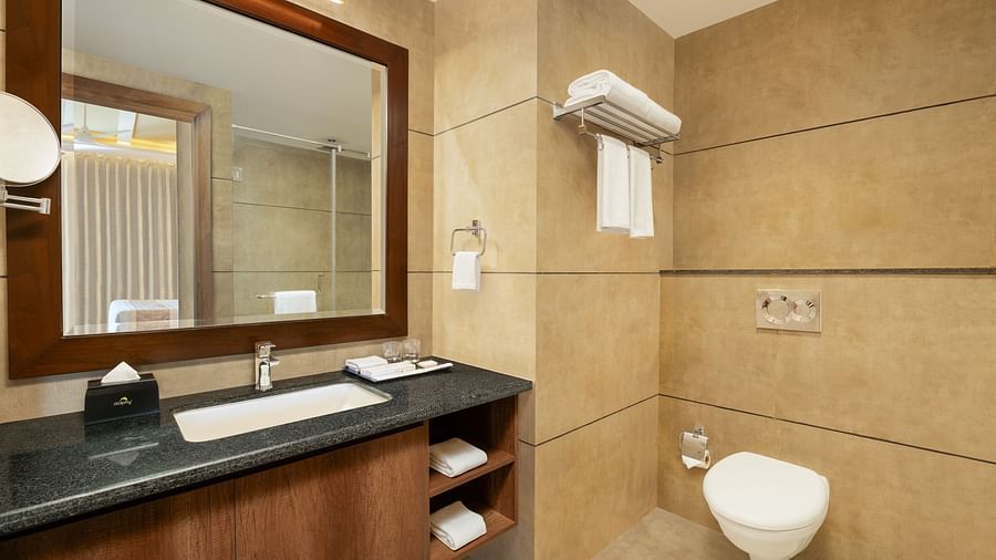 Vanity area of Presidential Suite Room at Essentia Luxury Resort & Spa, Udaipur.