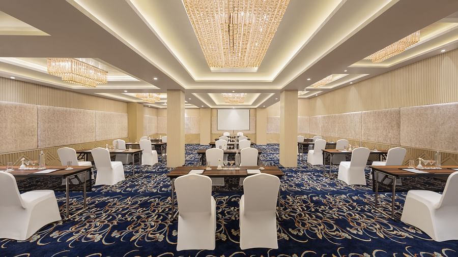 Carnival banquet hall setting at Essentia Luxury Resort & Spa, Udaipur.