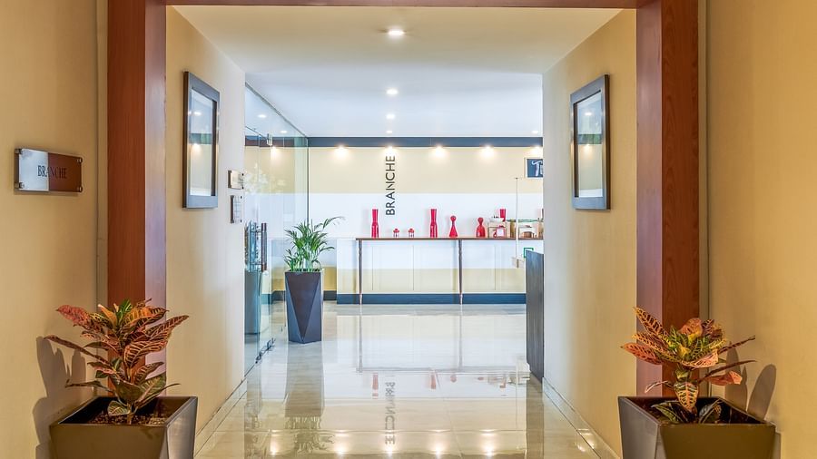 Branche corridoor closeup at Golden Suites, Gurgaon