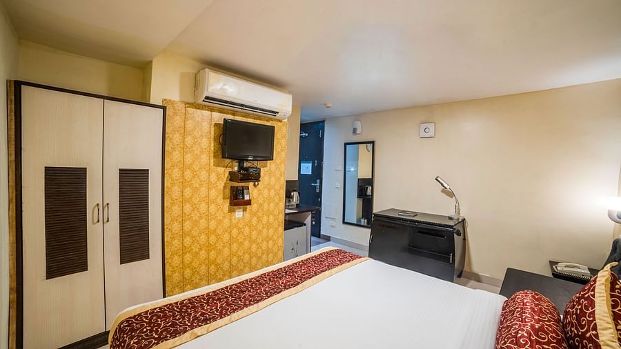 View from the bed of Economy Room at Hotel Ashok Nagpur