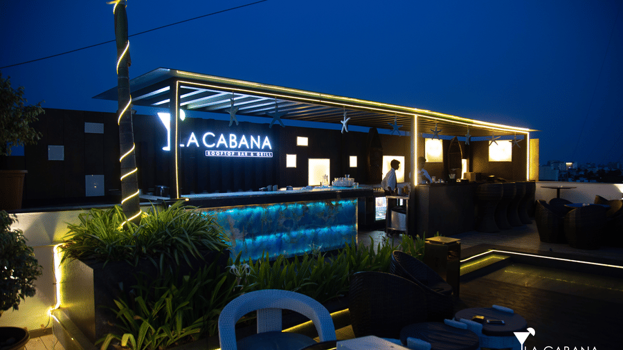 facade of La Cabana restaurant taken during the evening - Hotel Park Elanza, Chennai