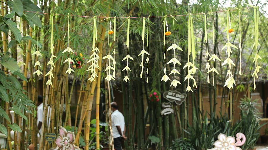 wedding decorations at the Hoysala Village Resort, Hassan