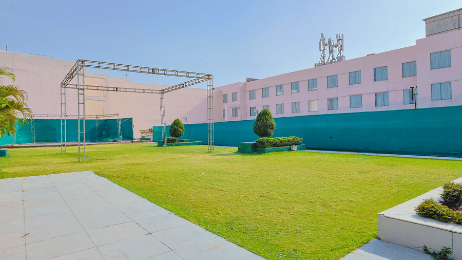 View of the spacious lawn area, ideal for outdoor gatherings - Hyphen Grand, Haridwar