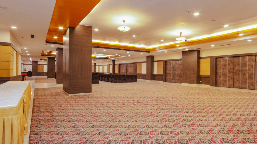 View of the empty banquet hall showcasing its spacious layout - Hyphen Grand, Haridwar