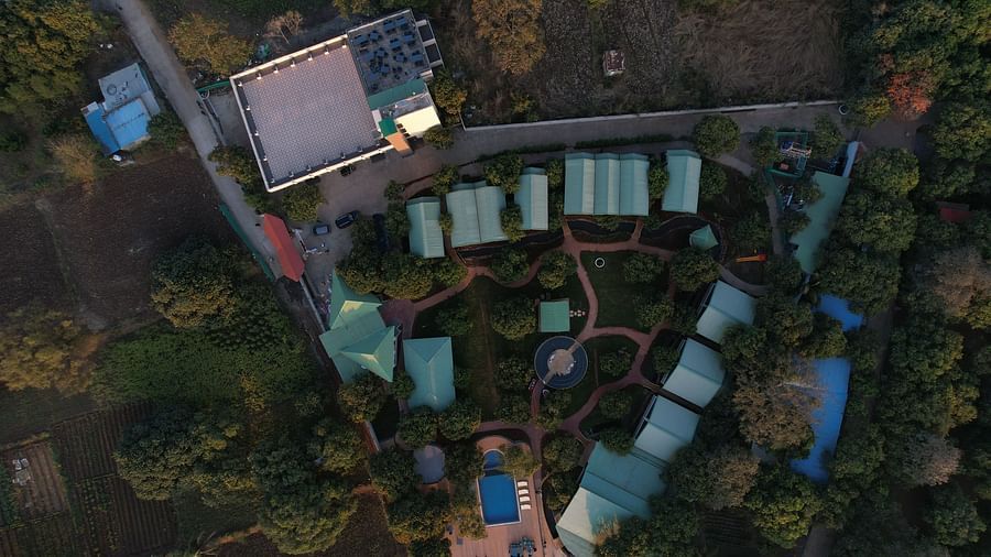 Top view of Mango Leaf Lake Resort, Pune