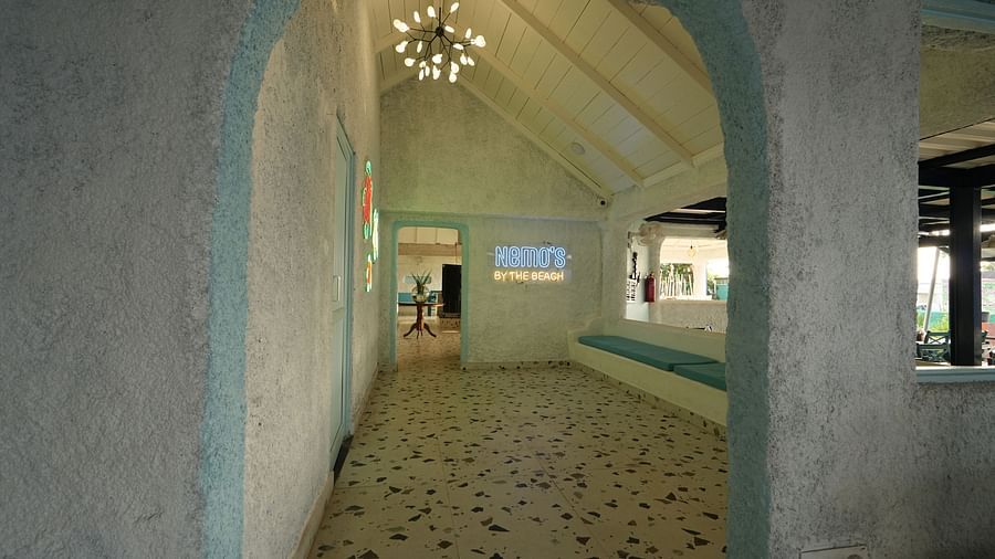 Interiors of a restaurant at Paradise Isle Beach Resort, Udupi with Mediterranean inspired interiors