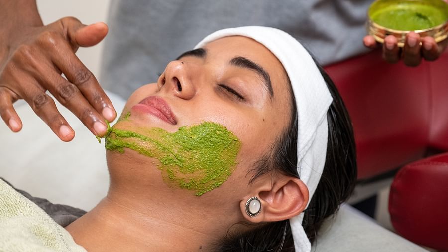 A woman receiving a treatment for her skin - Rajbagh Wellness, Udaipur