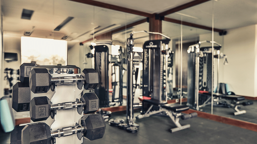 an image of a the training equipments at the gym - Rhythm Lonavala