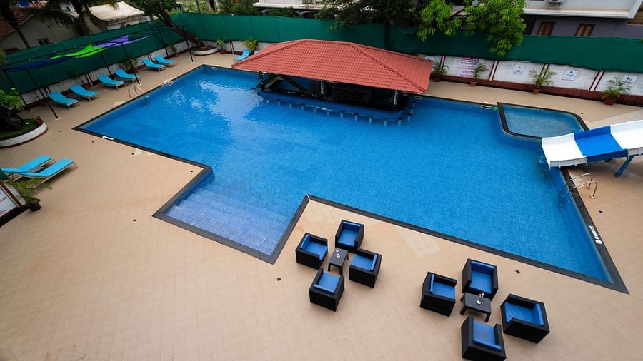aerial view of the swimming pool