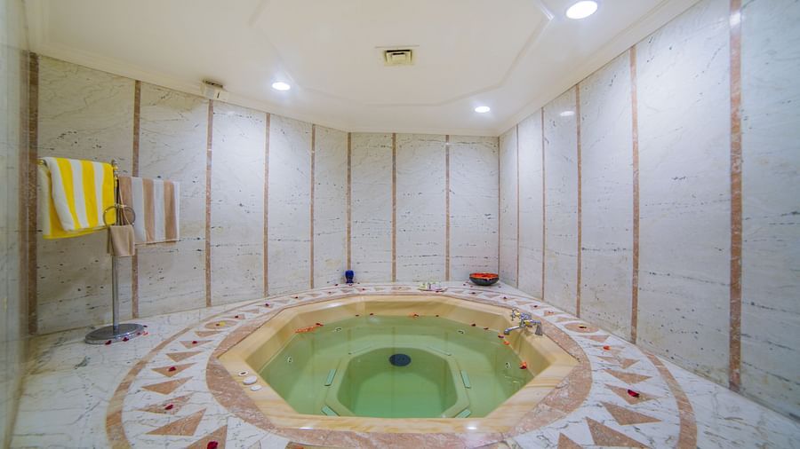 Jacuzzi area of the health club and spa at Sitara Luxury Hotel in Hyderabad near Ramoji Film City
