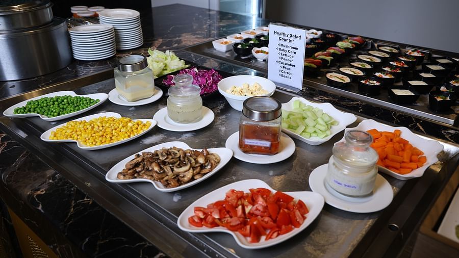 Satisfy your cravings with an extensive menu at The Buffet Square, catering to all taste preferences.