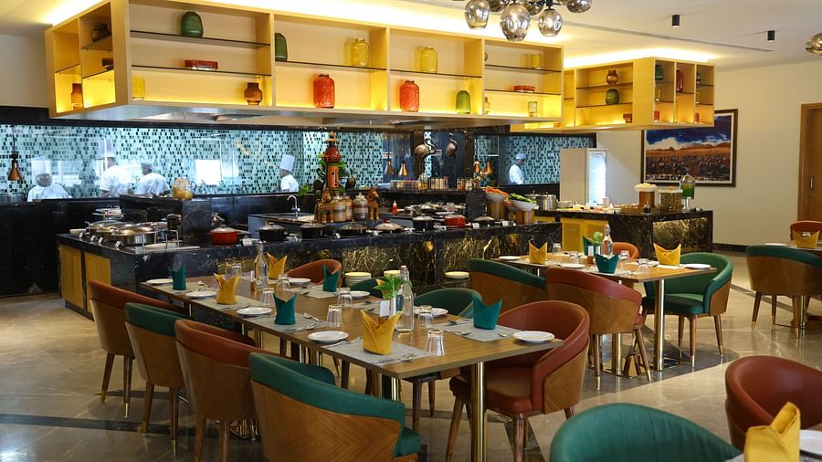 The bar at SRM Hotel Chennai, where classic liquors and creativity meet.