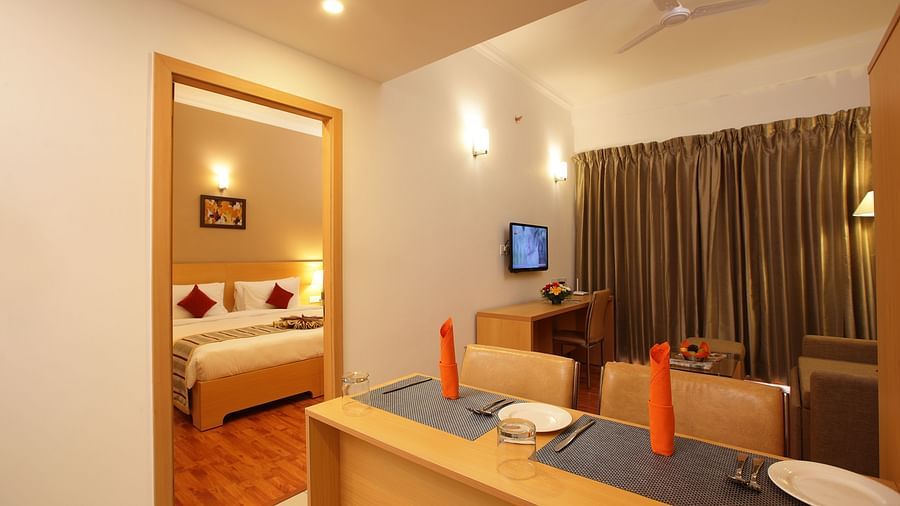 A view of the living room inside Deluxe room - Starlit Suites, Kochi