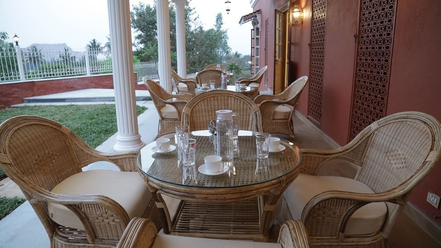 tables in the Dining Patio at Summer House, Nandi Hills