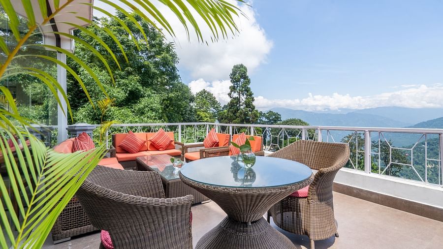 dining setting in the outdoor at Summit Lillium Hotel & Spa, Kalimpong