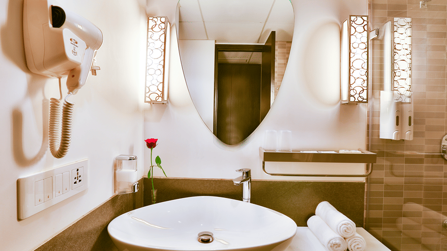 A well-lit vanity area at T24 Residency, Andheri East, Mumbai