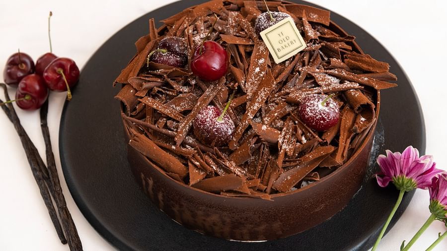image of a black forest cake made in the ye old bakery - The Claridges New Delhi